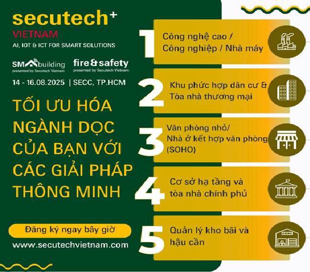 SECUTECH VIETNAM 2025 – Cánh cửa bước vào thị trường an ninh, an toàn & công nghệ 